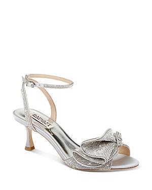 Badgley Mischka Remi Crystal Embellished Ruffle Bow Dress Sandals Product Image