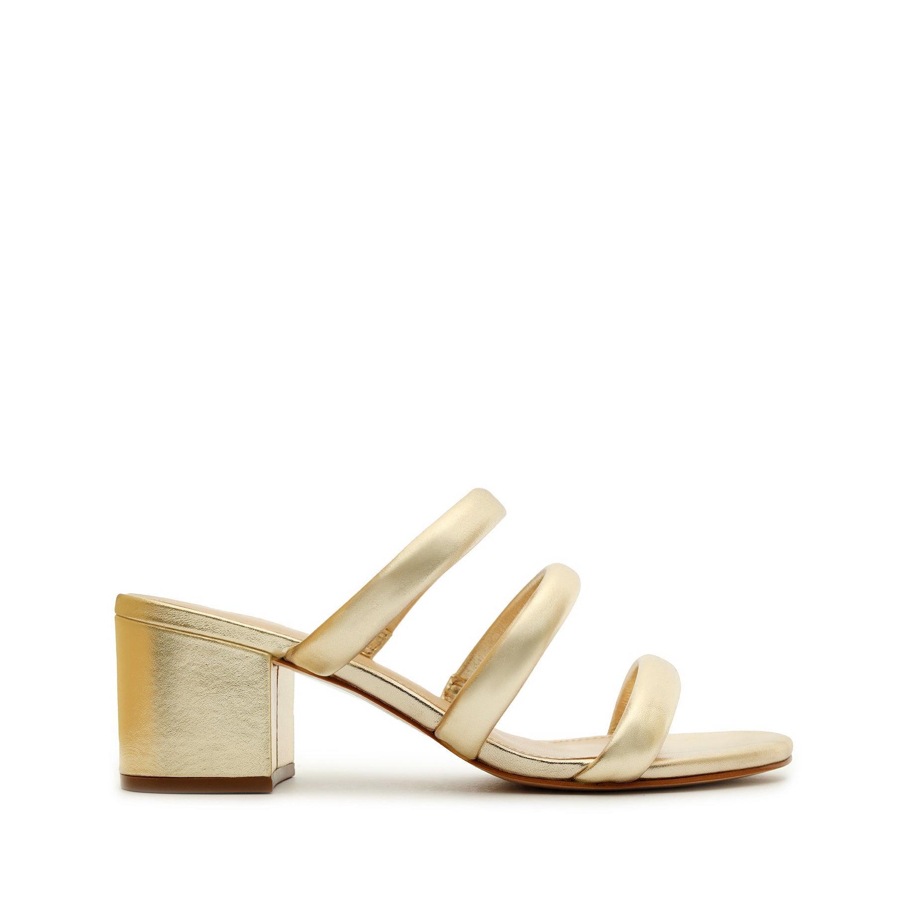Olly Mid Block Metallic Leather Sandal Product Image