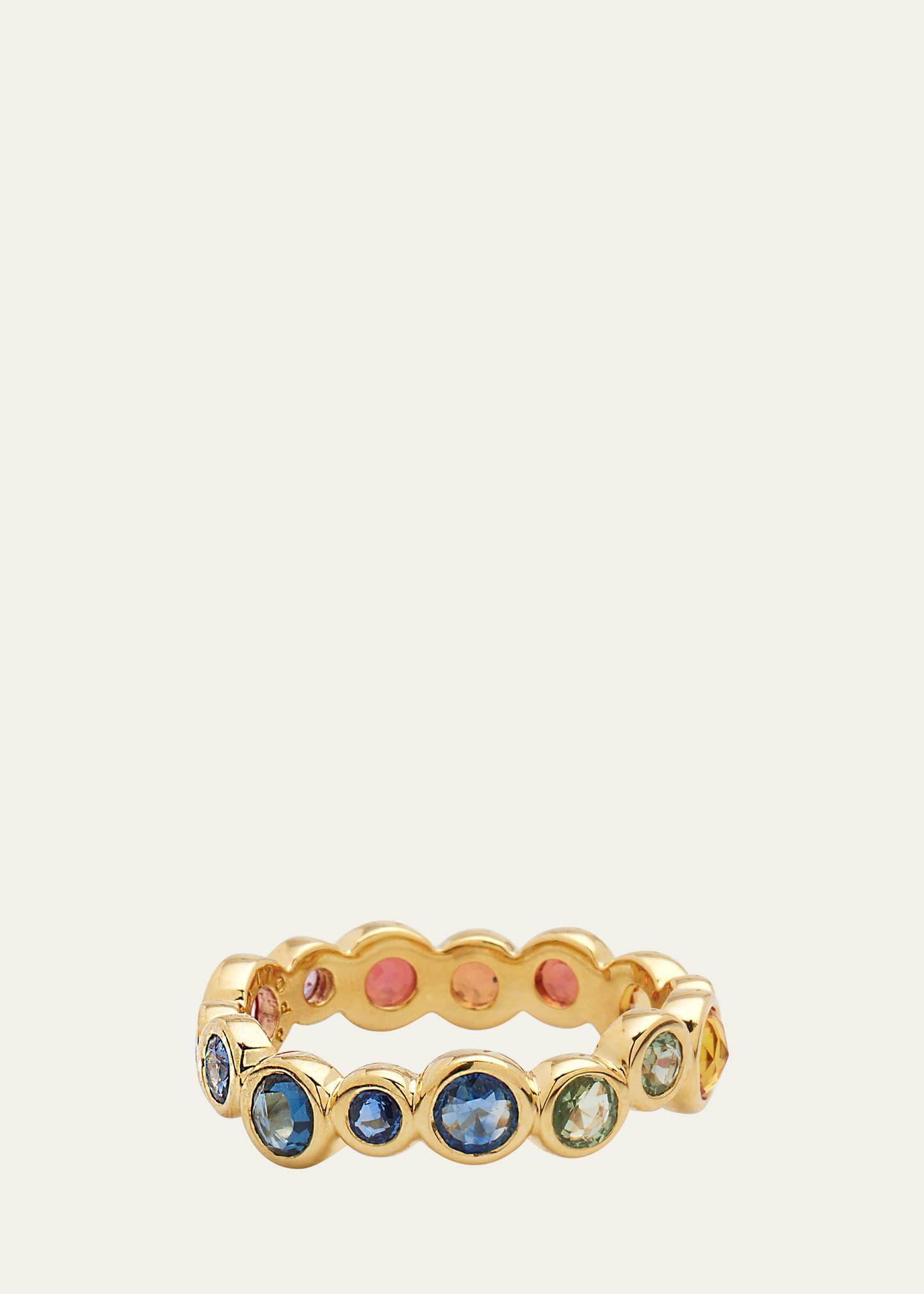 18K Stardust Superstar Eternity Ring in Rainbow Sapphires, Size 7 Product Image