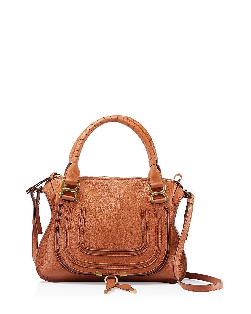 Marcie Medium Double Carry Satchel Bag in Grained Leather Product Image