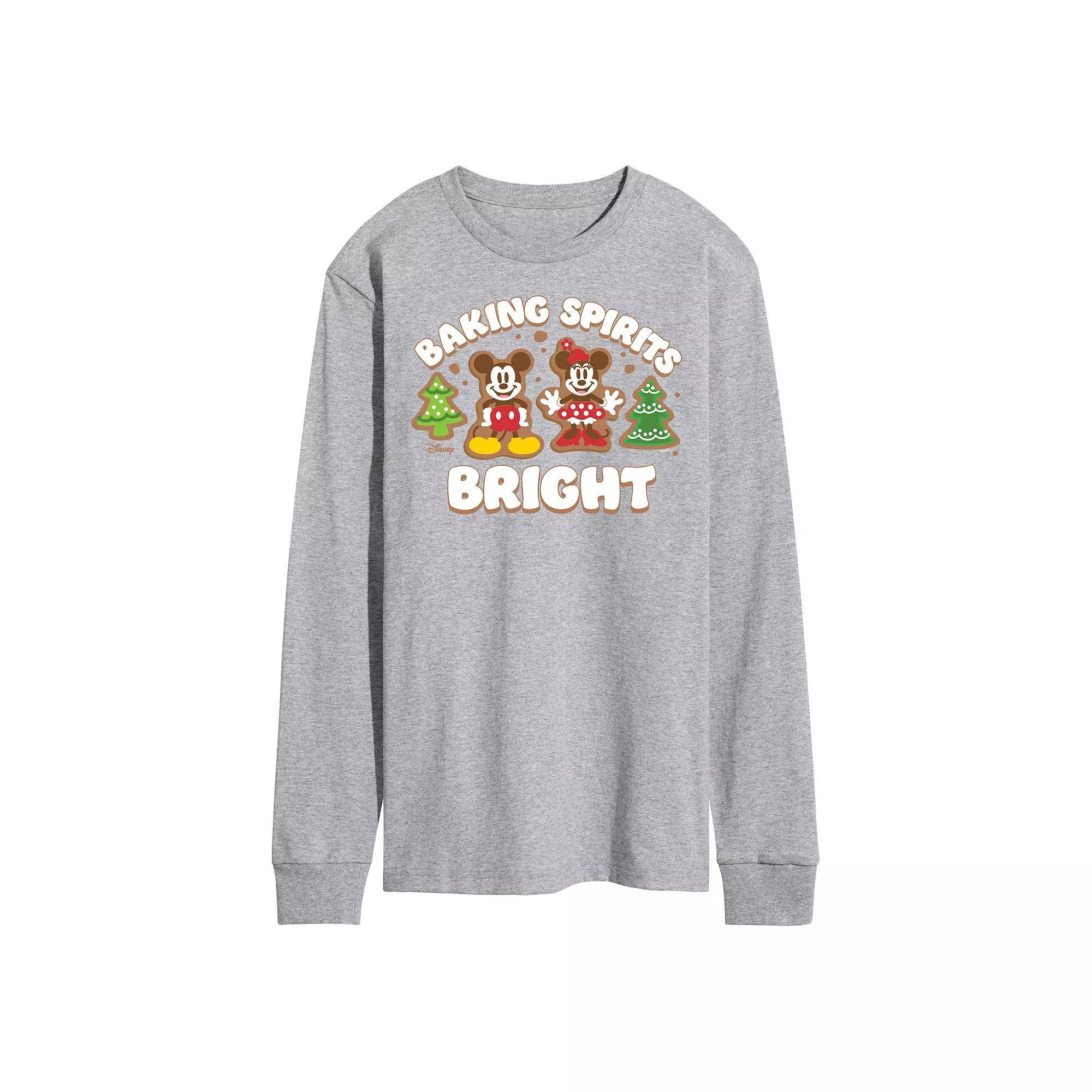Disney's Mickey & Minnie Mouse Men's Baking Spirits Bright Long Sleeve Graphic Tee,  Product Image