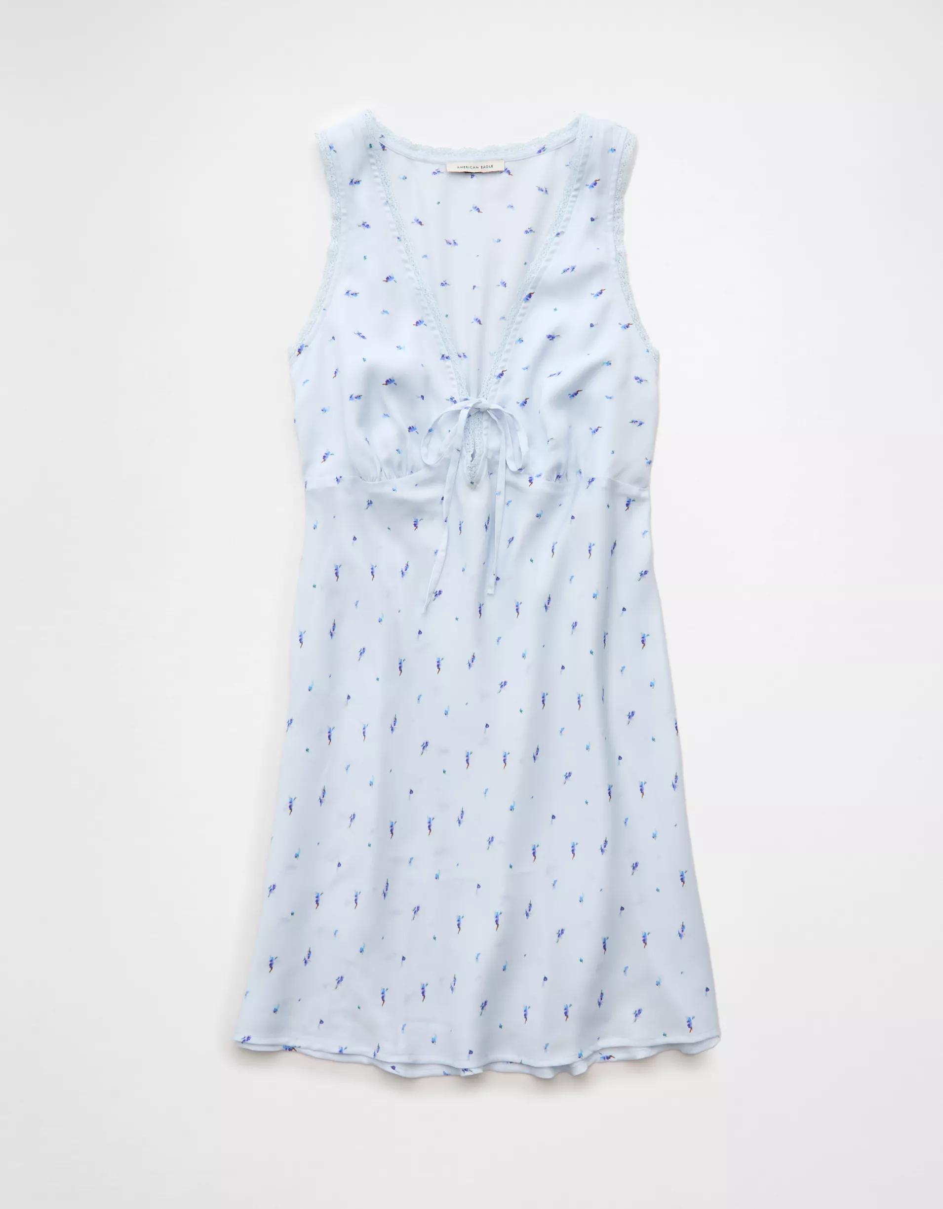 AE Tie Front Mini Slip Dress Product Image