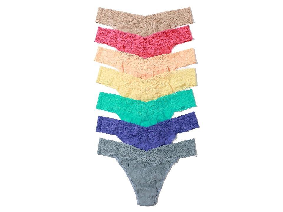 Original-Rise Scalloped Lace Thongs, Pack of 7 Product Image