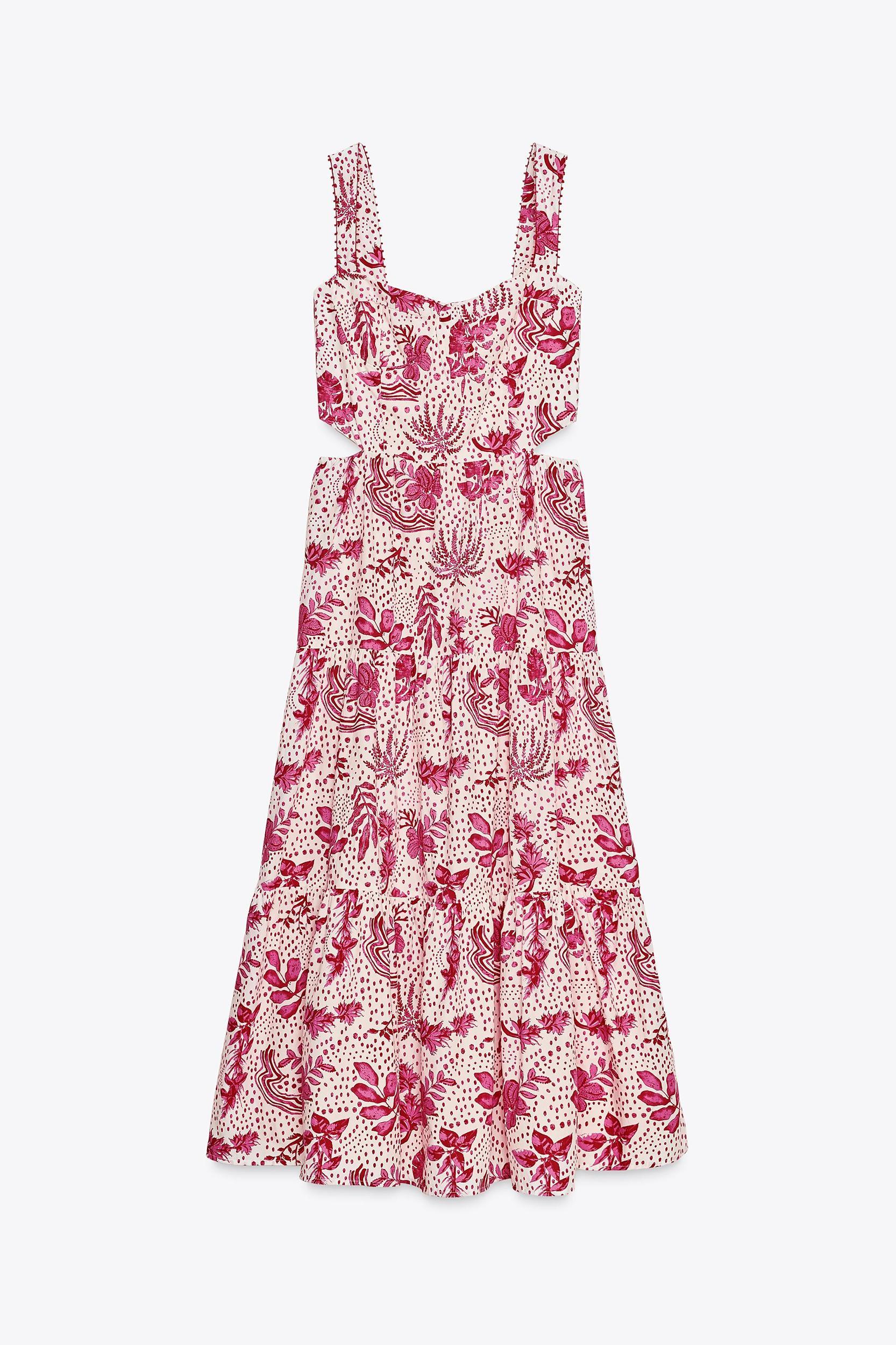 PRINTED CUT OUT MIDI DRESS Product Image