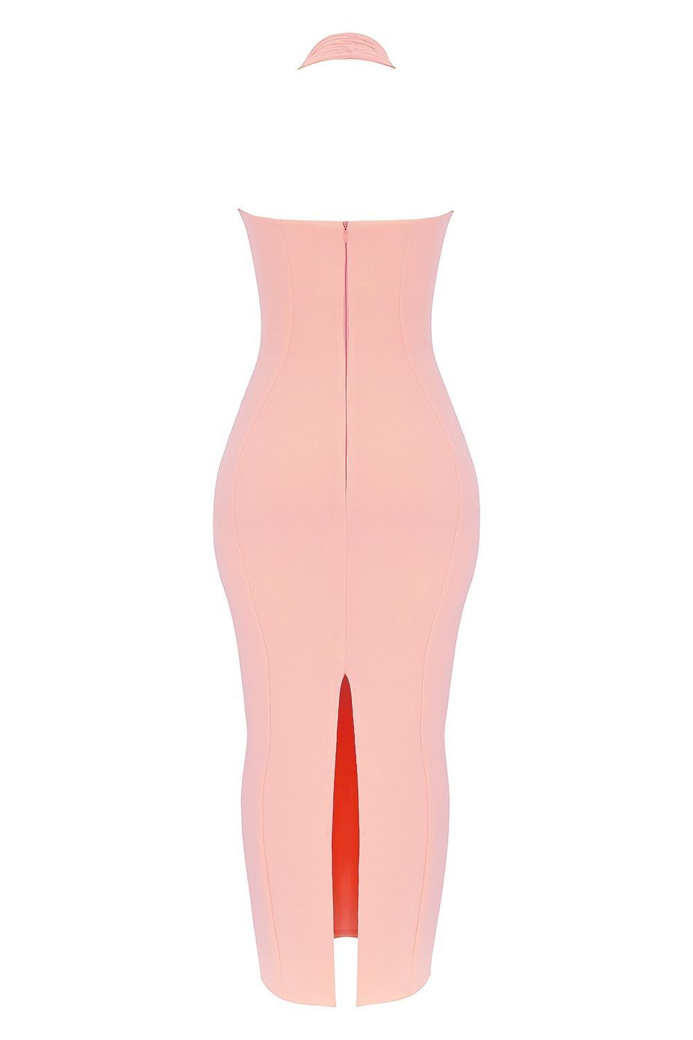 Gianina Sorbet Crepe Halter Maxi Dress - SALE Product Image