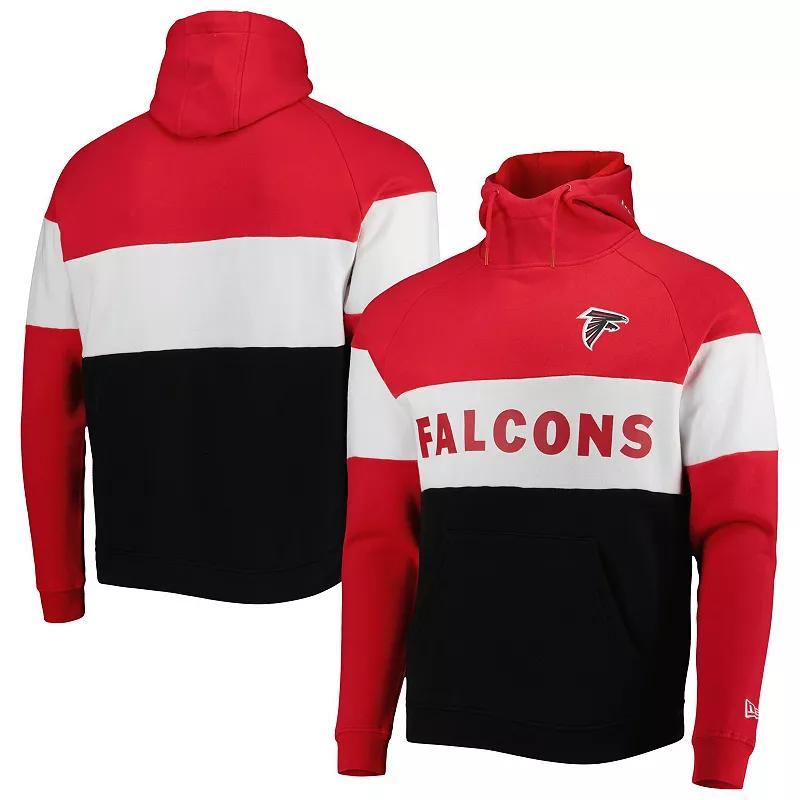 Mens New Era /Red Atlanta Falcons Colorblock Current Pullover Hoodie Product Image