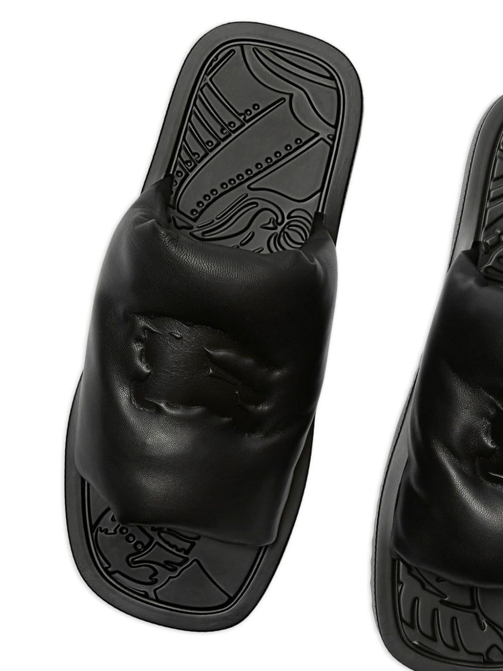 BURBERRY Knight Slab Padded Slide Sandals In Black Product Image