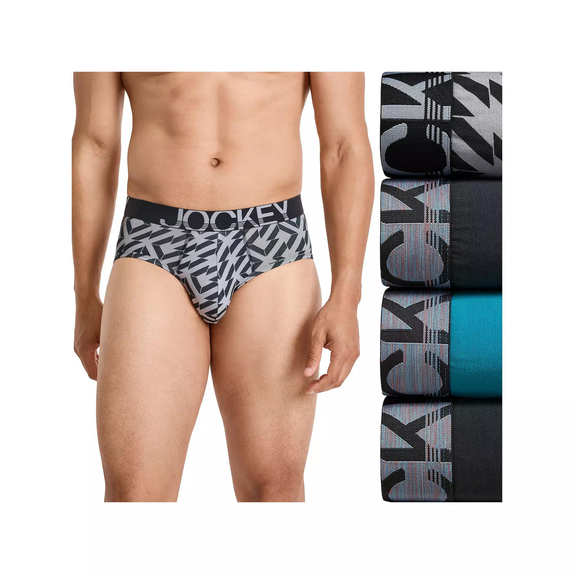 Men's Jockey 4-Pack ActiveStretch™ Briefs, Size: XL, Blue Team Product Image