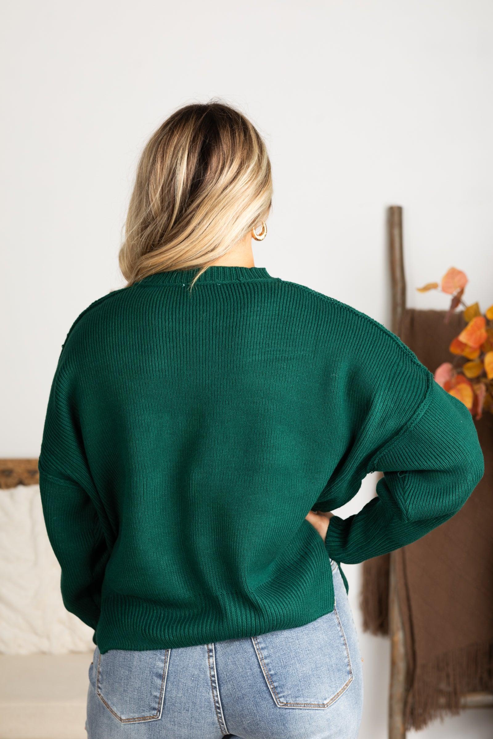 Oversized Ribbed Knit Sweater With Side Slits Product Image