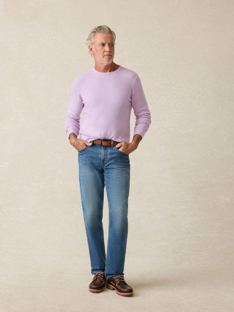 Tropical Cashmere Crewneck Sweater - Coastal Lavender Product Image