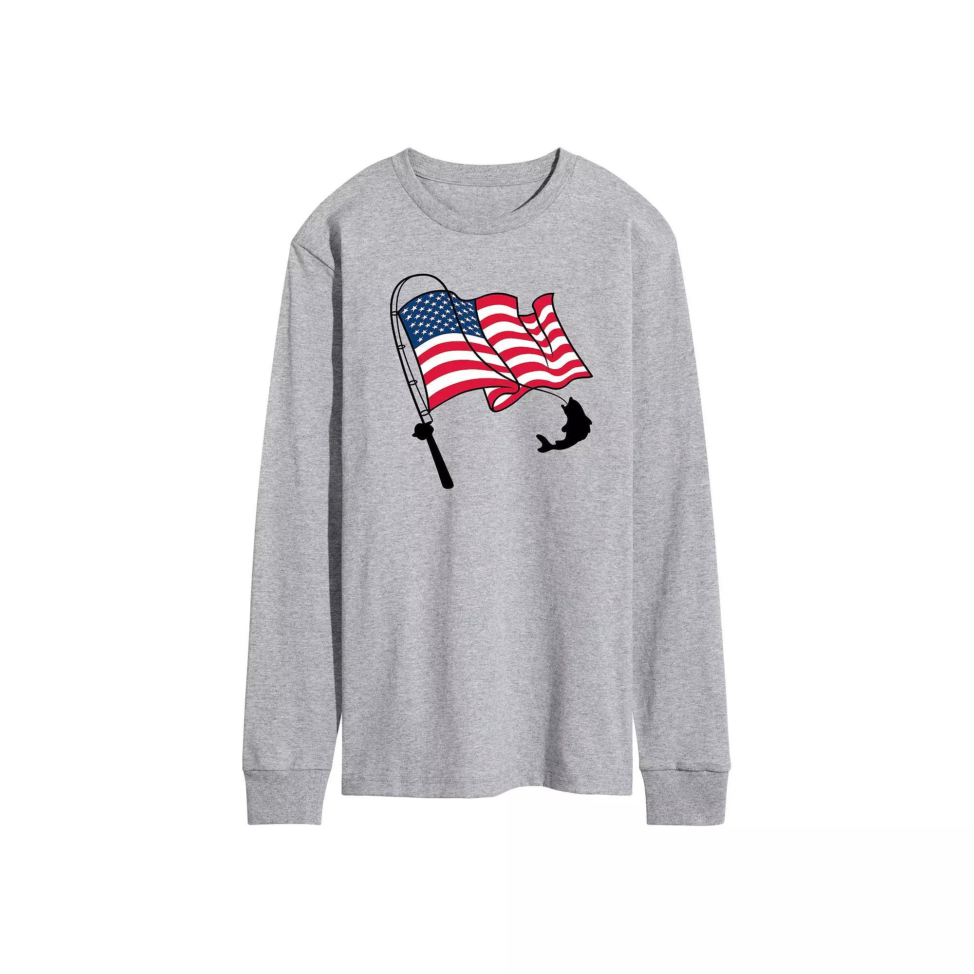 Men's Fishing Americana Long Sleeve Graphic Tee,  Product Image