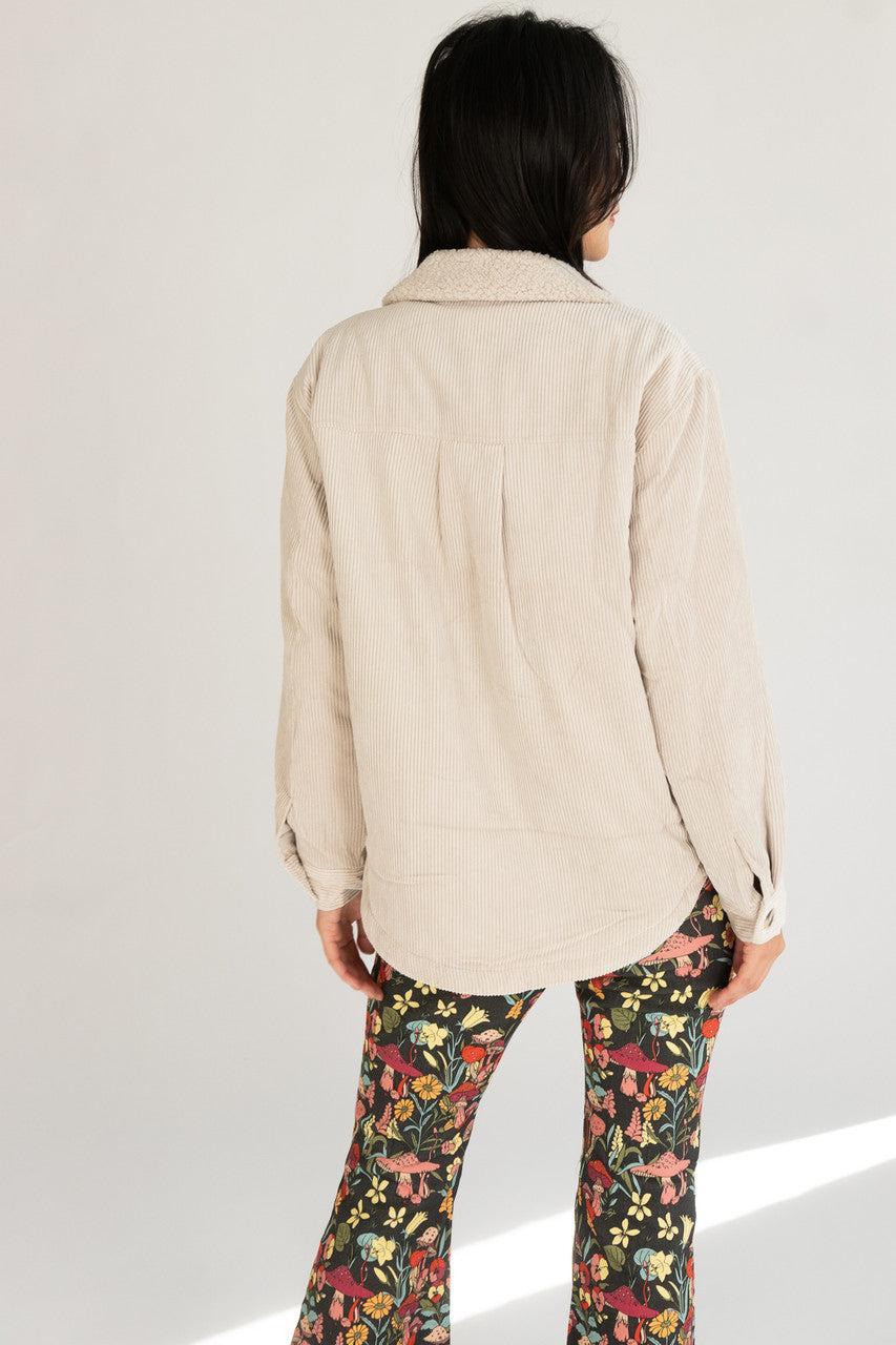 Sherpa Trim Corduroy Shacket Product Image