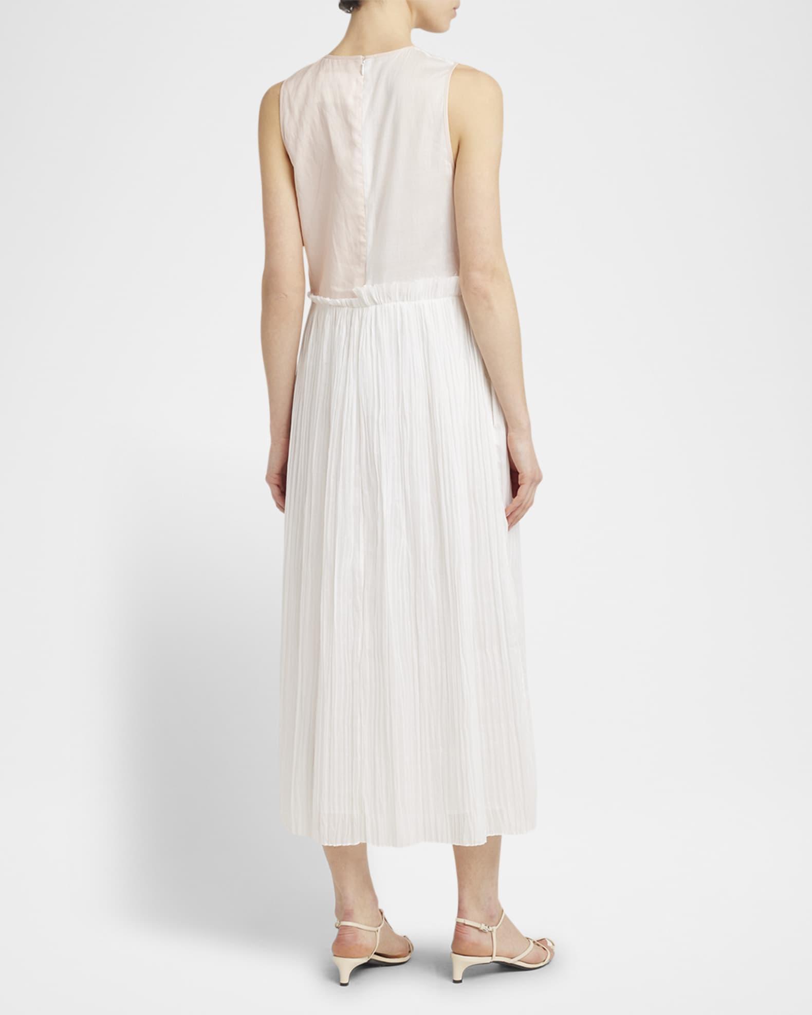 Colorblock Pleated Sleeveless Midi Dress Product Image