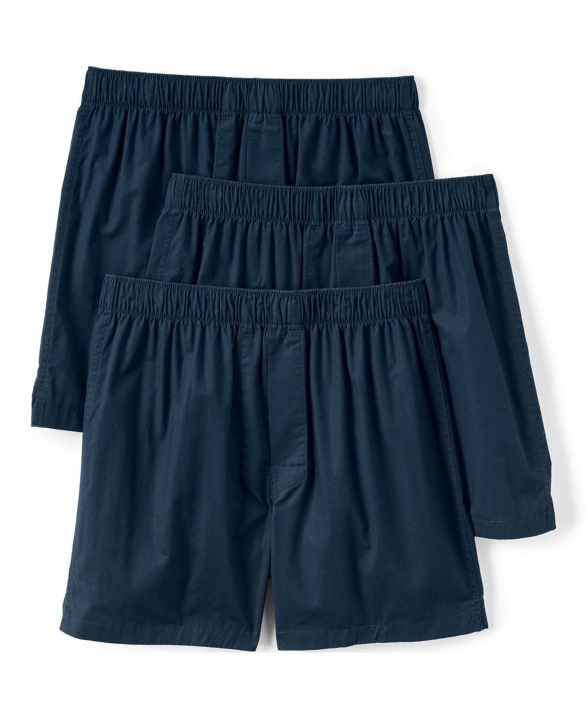 Men's Lands' End 3-Pack Essential Boxers, Size: XL, Blue Jay Product Image