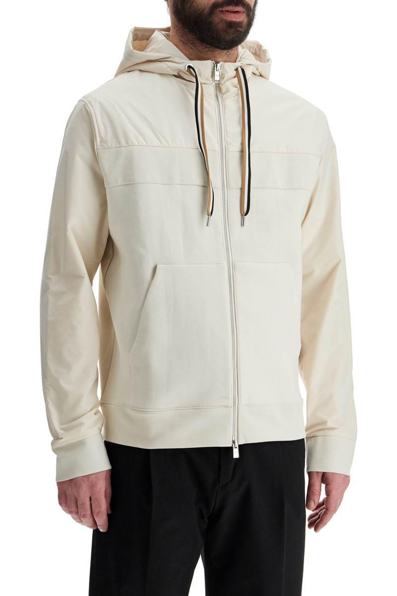 HUGO BOSS White Slim Fit Zip-up Hoodie Product Image