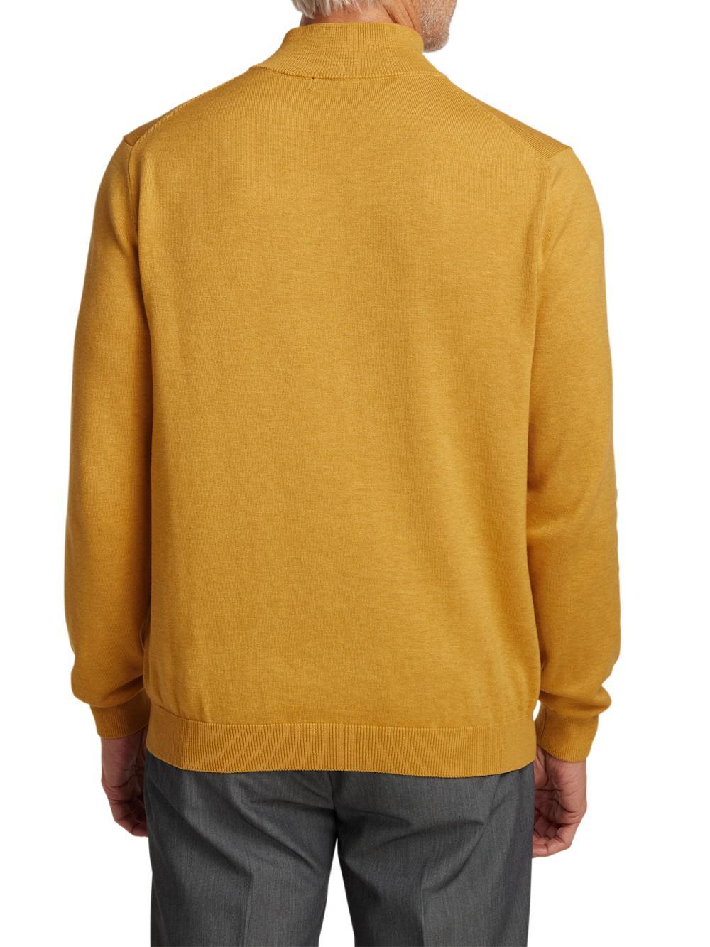 Supima Cotton Mock Neck Sweater - Mustard Product Image