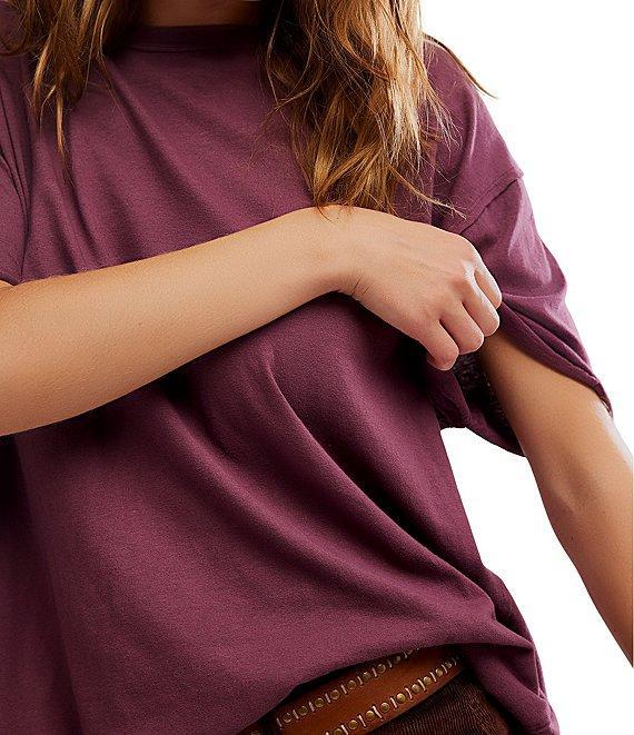 Free People Nina Short Sleeve Raw Edge Crew Neck Boxy Tee Shirt Product Image