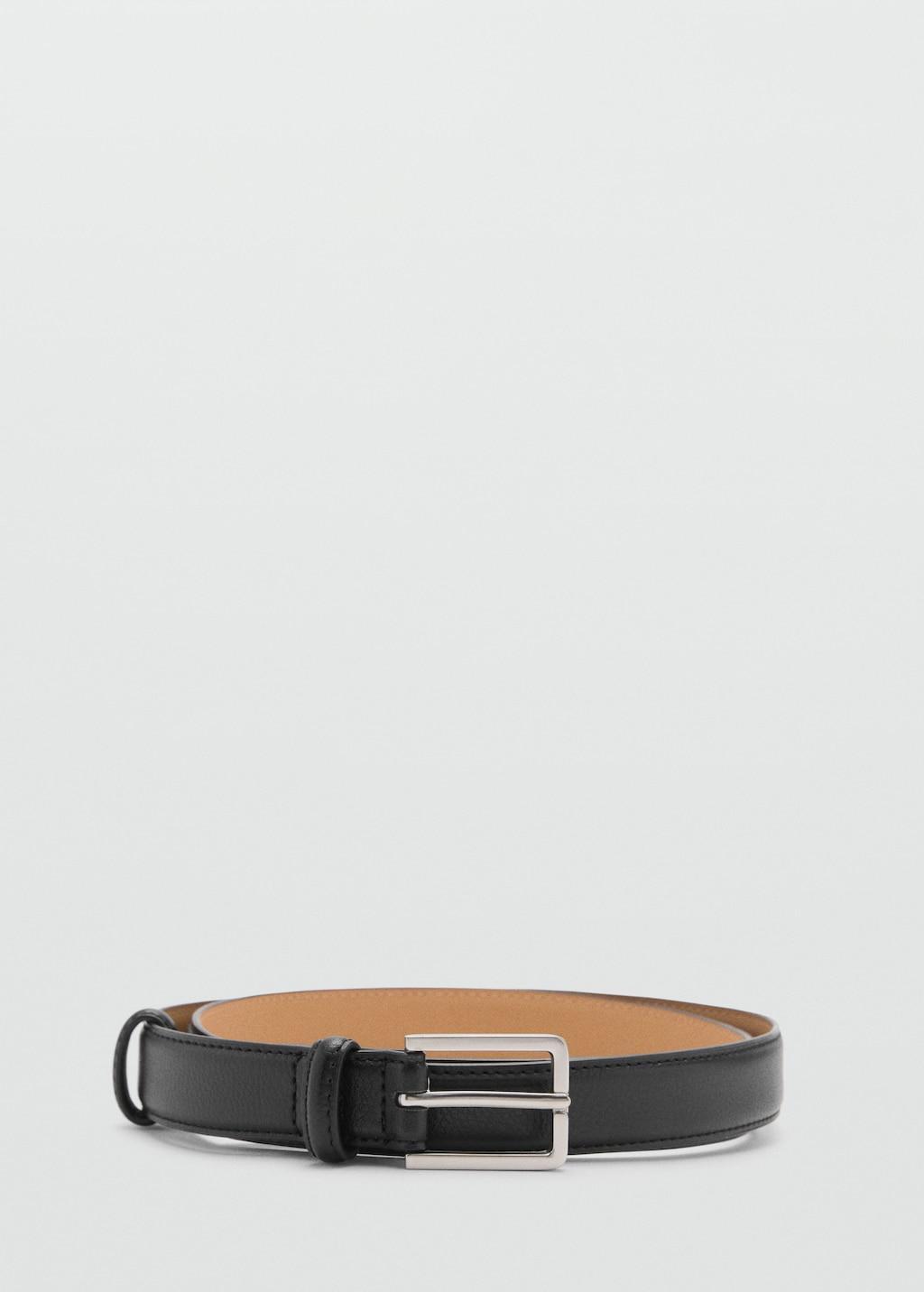 100% beaten leather belt - Men | MANGO USA Product Image