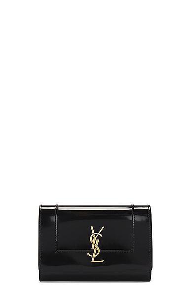 Saint Laurent Small Cassandre Envelope Wallet in Black Product Image