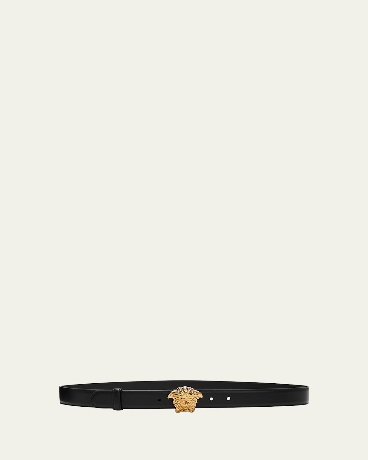 La Medusa 20mm Leather Belt, Black Product Image