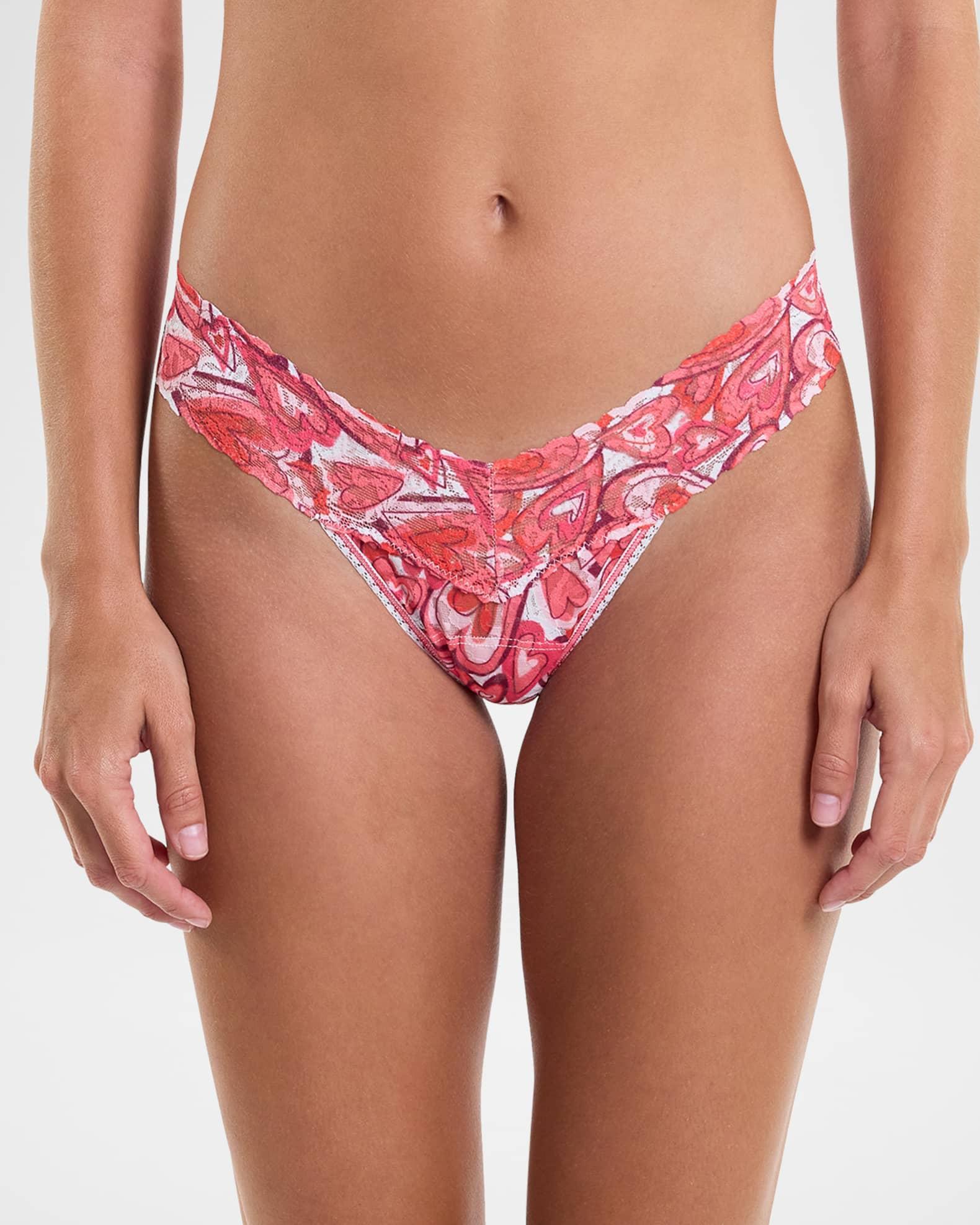Signature Lace Low Rise Printed Thong Product Image