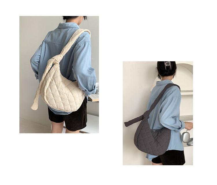 Plain Quilted Nylon Crossbody Bag Product Image