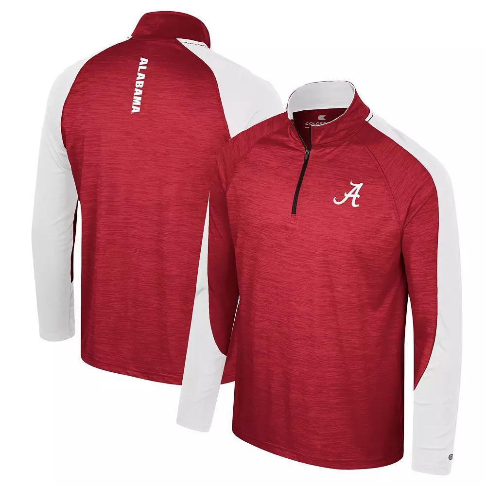 Men's Colosseum Crimson Oklahoma Sooners Langmore Raglan Quarter-Zip Top,  Product Image