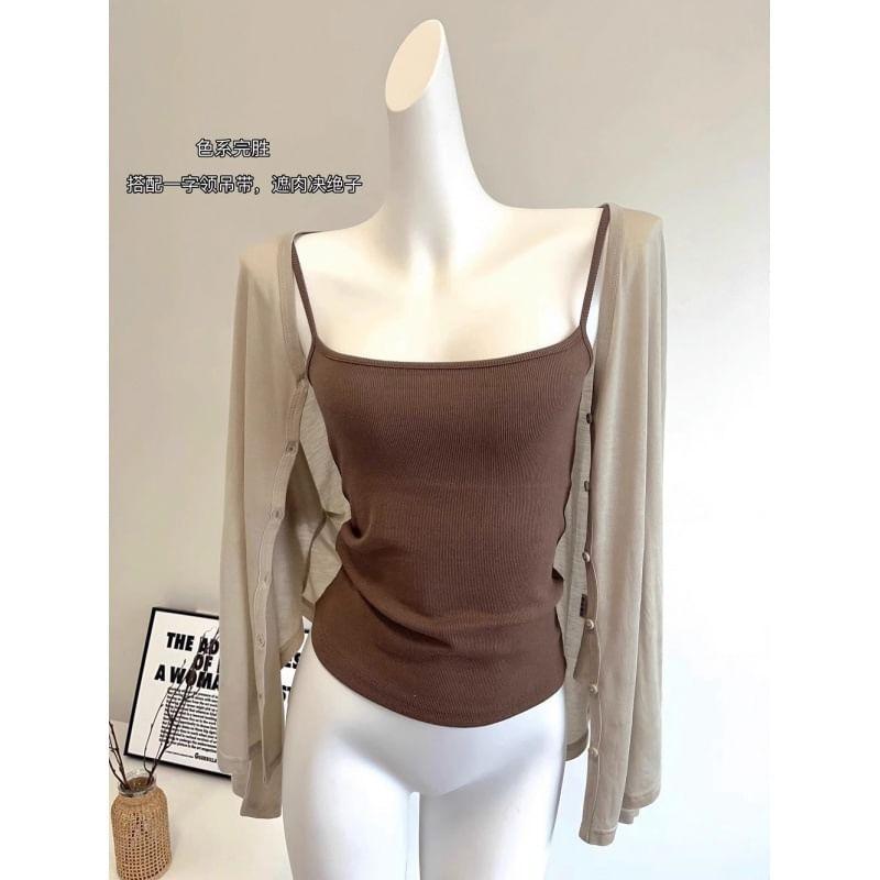 V-Neck Plain Blouse Product Image