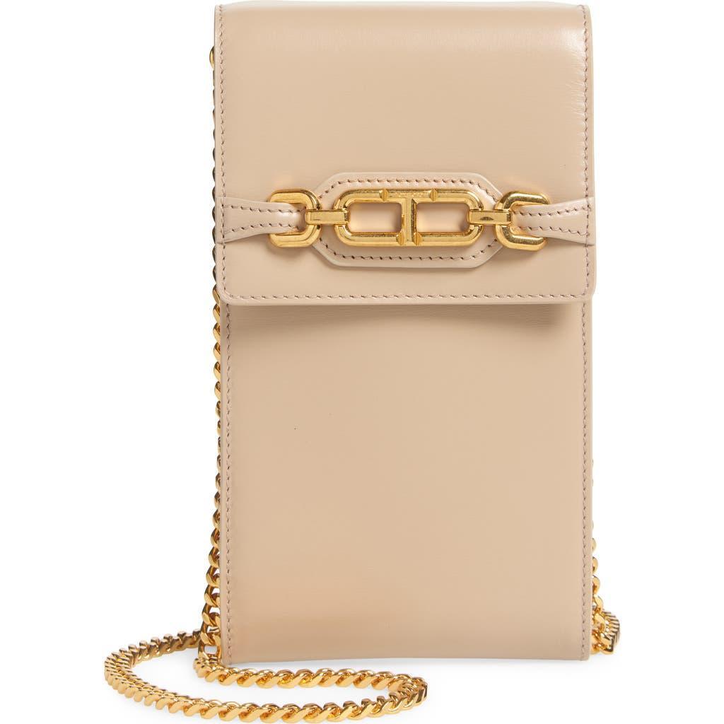 TOM FORD Whitney Leather Phone Pouch In Light Beige Product Image