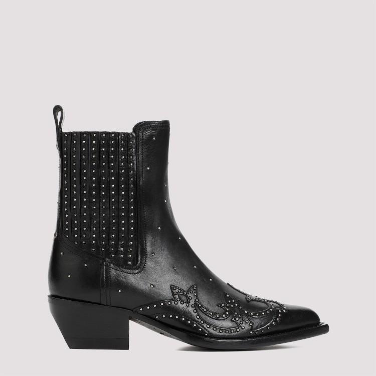 GOLDEN GOOSE Debbie Beatles Studded Leather Boots In Black Product Image