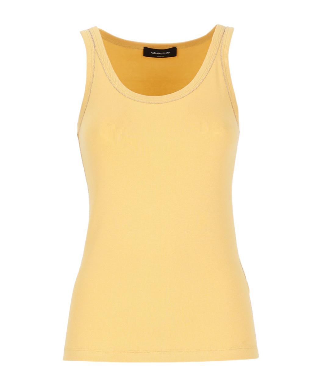 FABIANA FILIPPI Round-neck Ribbed Vest In Yellow Product Image