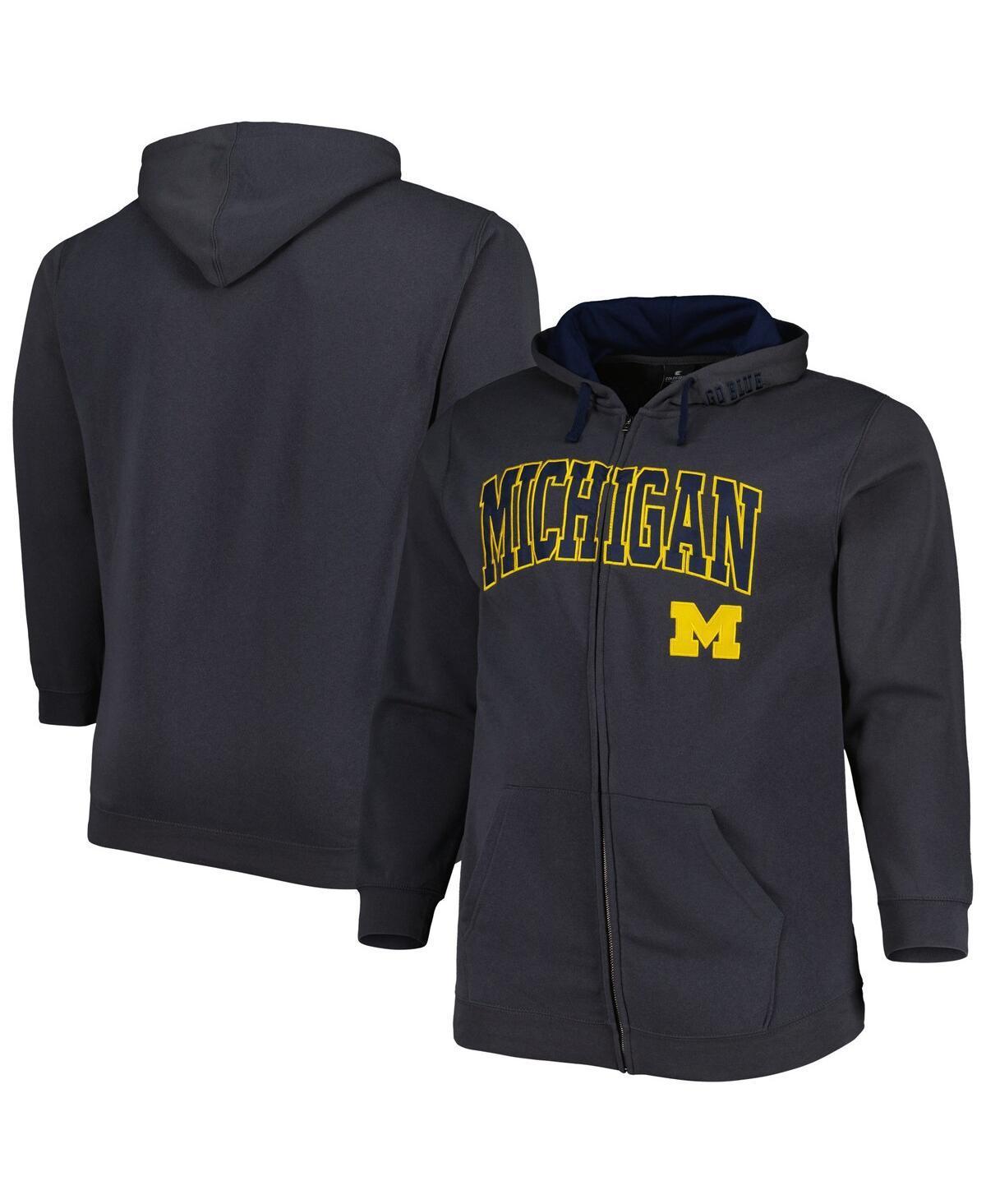 Men's Colosseum Charcoal Michigan Wolverines Big & Tall Team Full-Zip Hoodie, Size: 2XLT Product Image