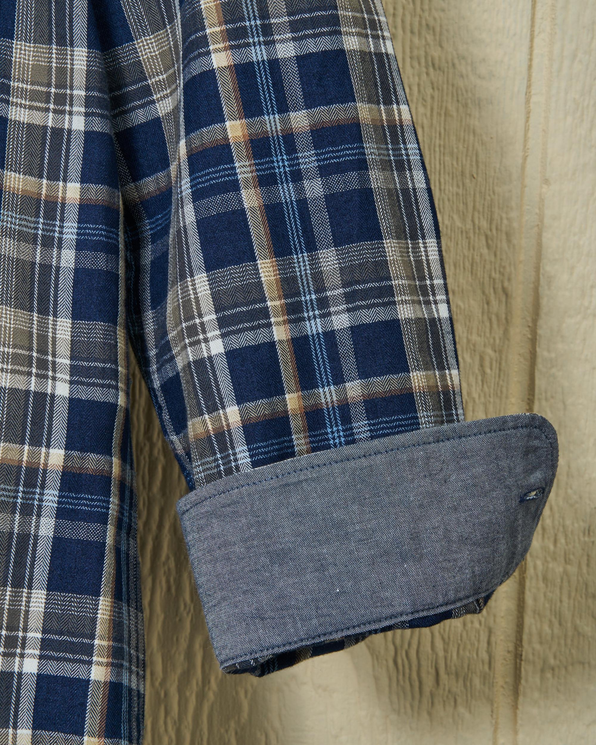 Chore Shirt in Navy/Chestnut Herringbone Product Image