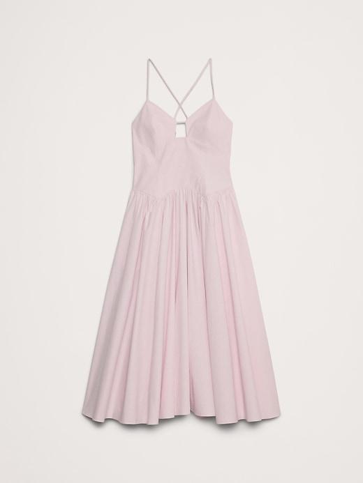 Stretch-Cotton Poplin Long Midi Dress Product Image