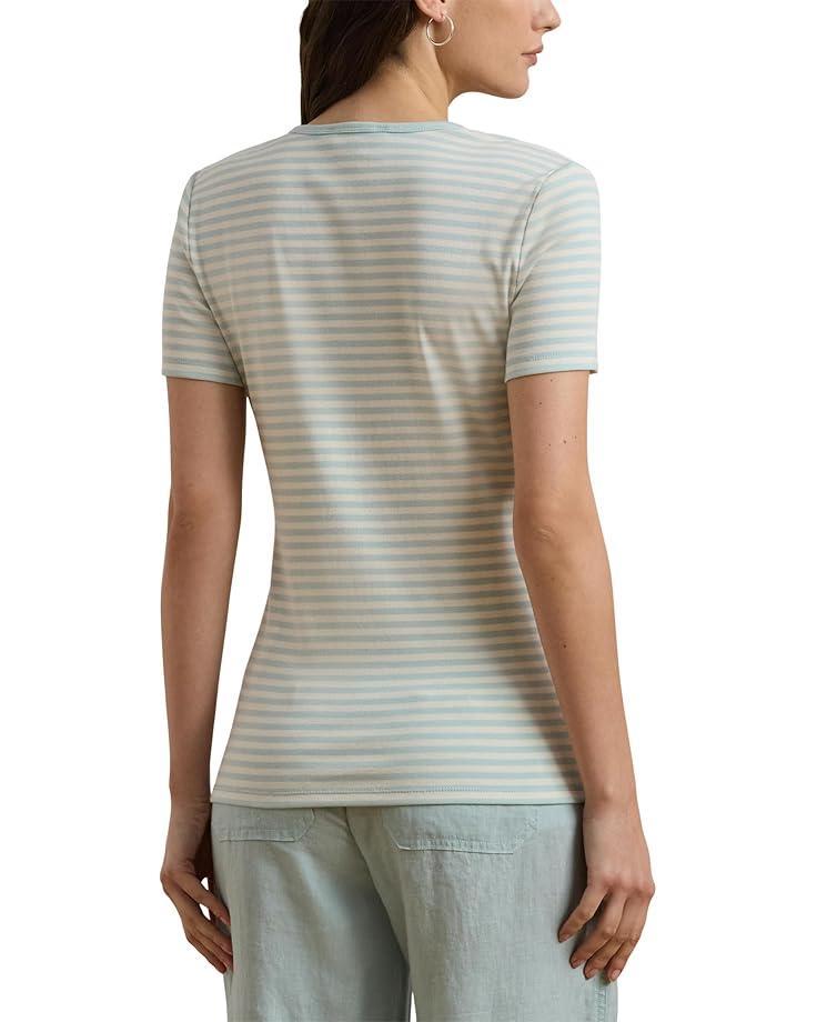 Geo-Print Stretch Cotton Boatneck Tee Product Image
