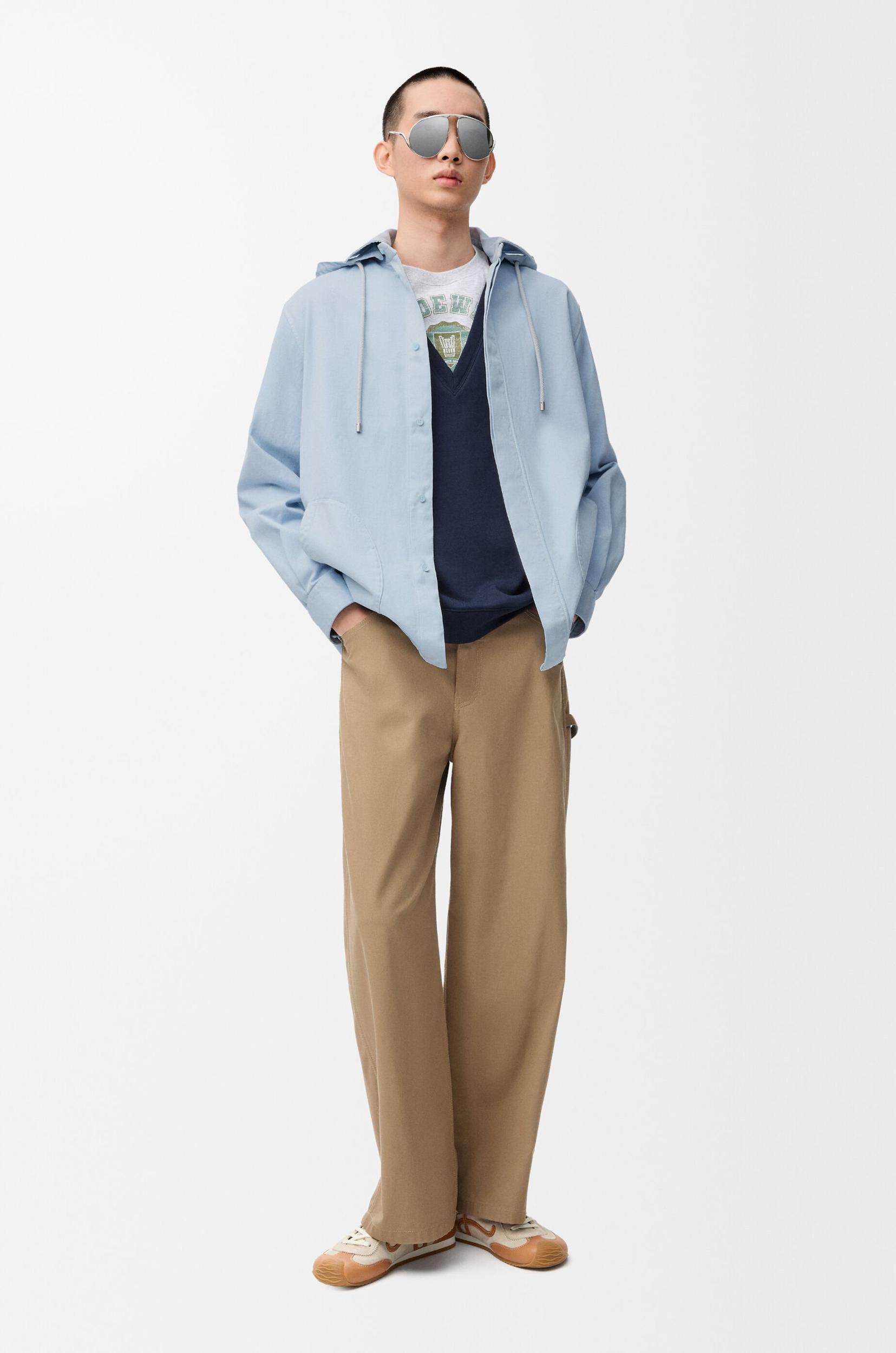 Hooded overshirt in cotton Product Image