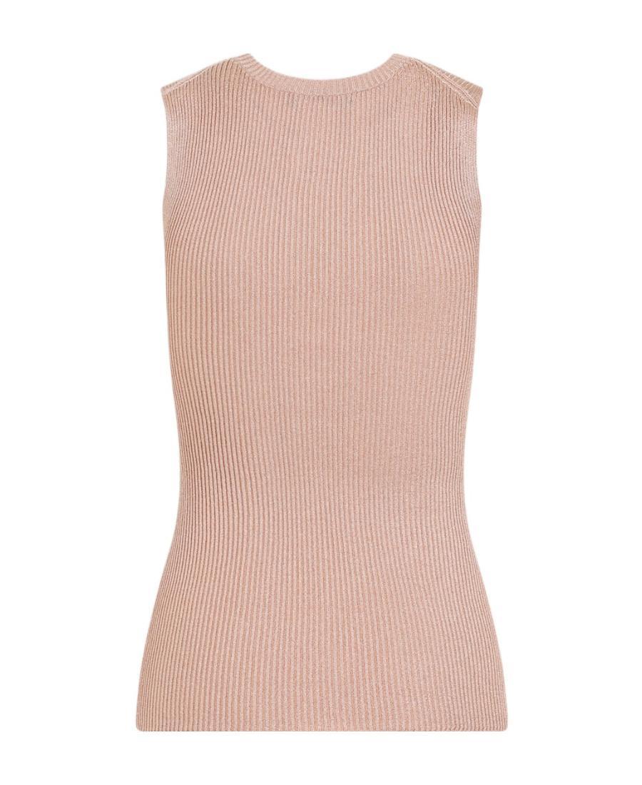 FABIANA FILIPPI Lurex Ribbed Tank Top In Nude Product Image