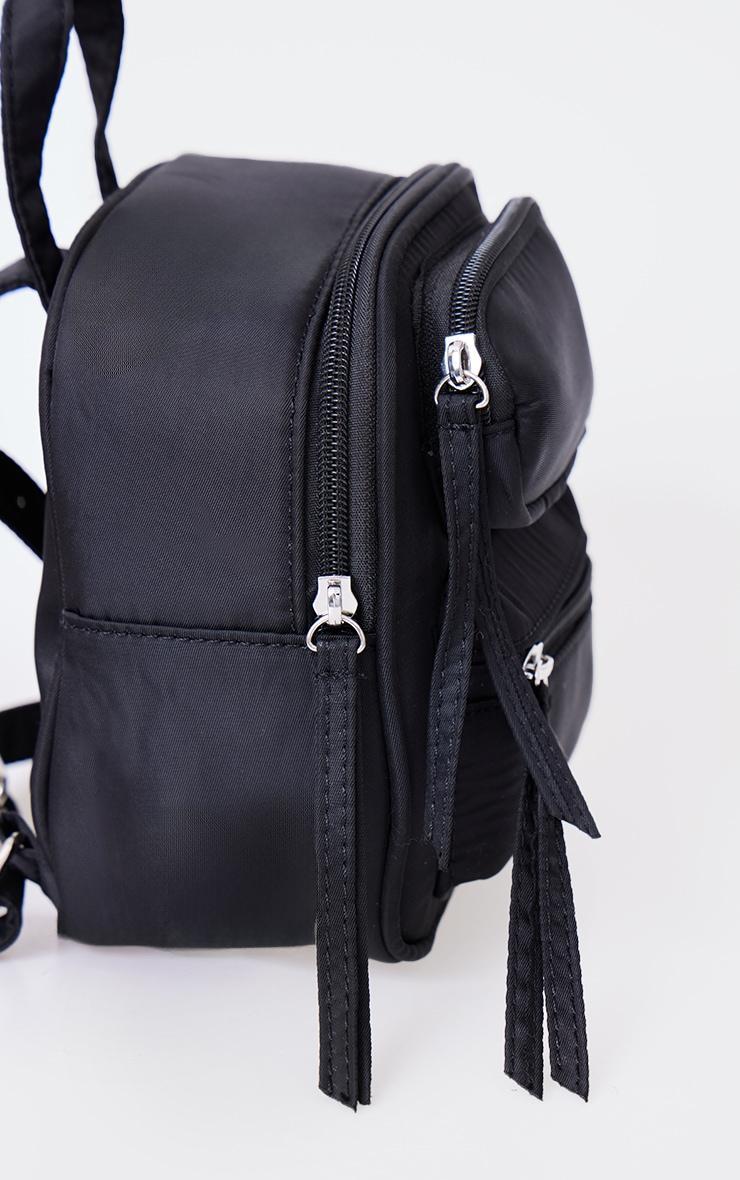 Black Nylon Pocket Mini Backpack Product Image