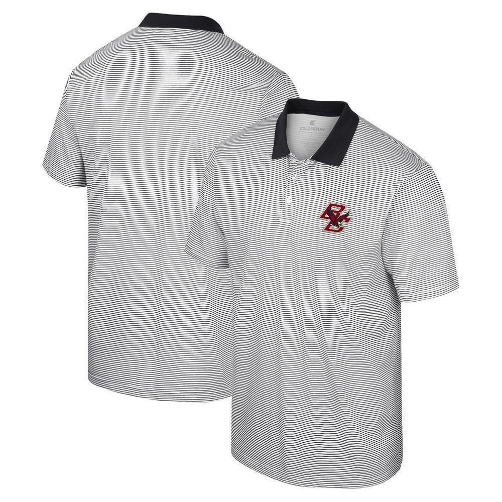 Men's Colosseum White/Black Providence Friars Print Stripe Polo,  Product Image