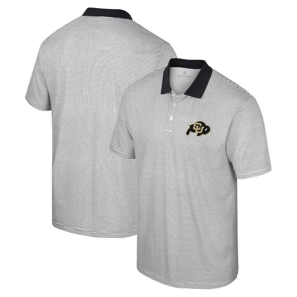 Men's Colosseum White/Black Providence Friars Print Stripe Polo,  Product Image