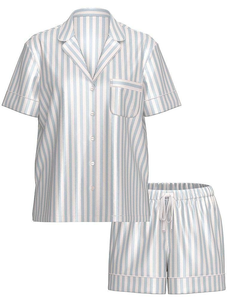Glazed Satin Short Pajama Set Product Image
