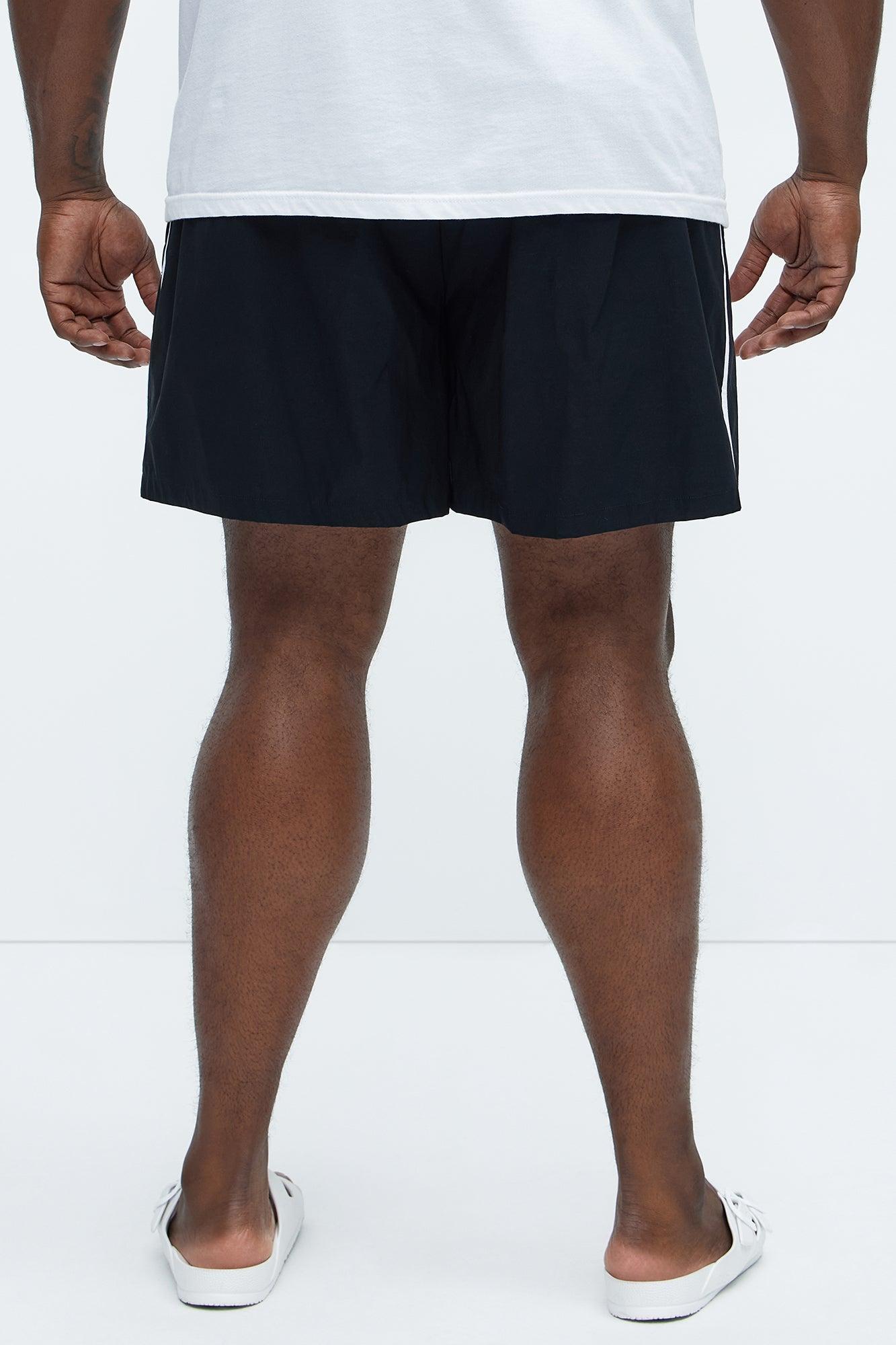 Side Taping Swim Mid Trunk - Black Product Image