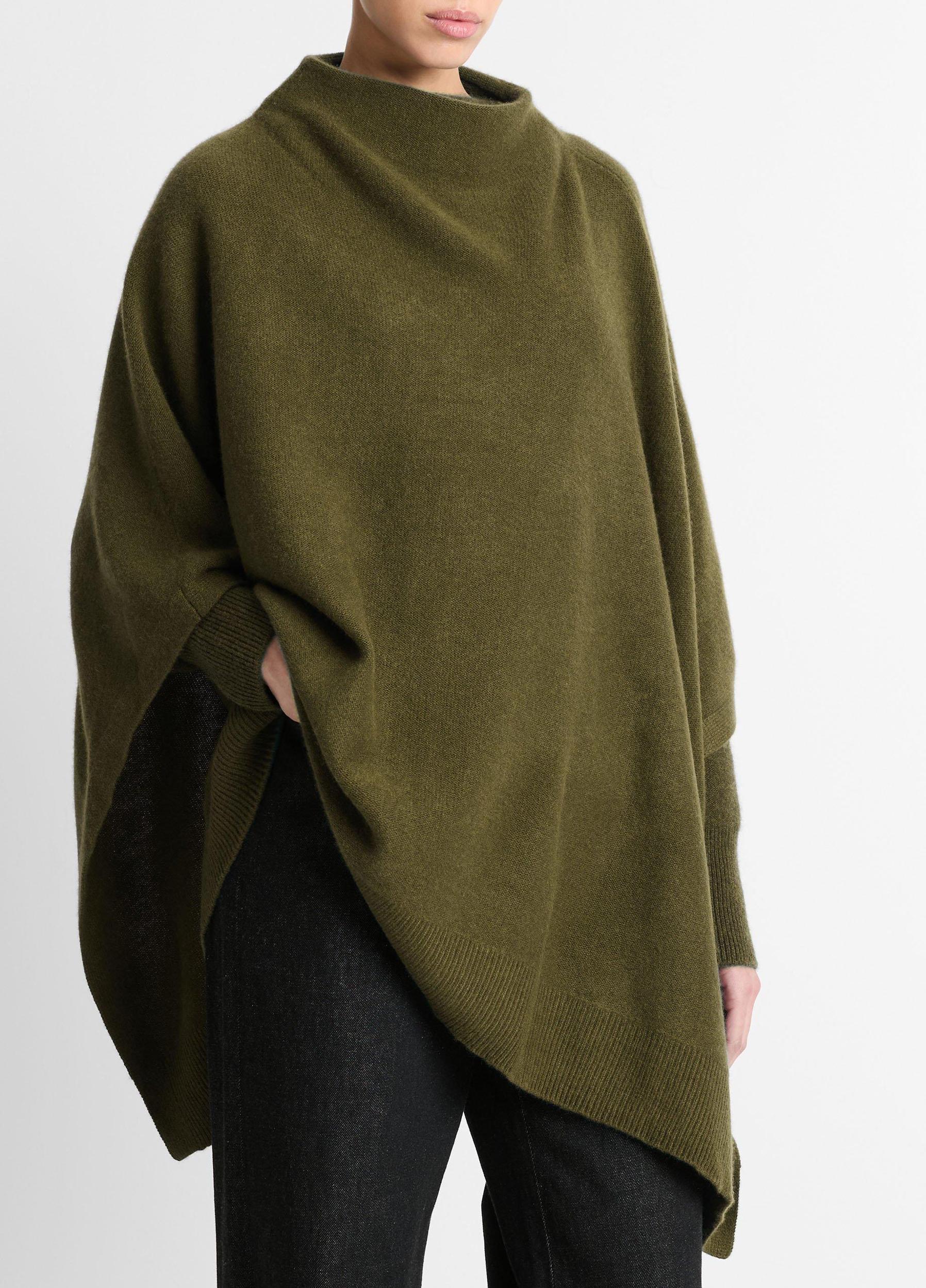 Plush Cashmere Funnel Neck Poncho Product Image