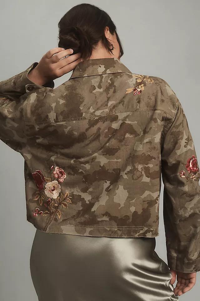 By Anthropologie Embroidered Camo Utility Jacket Product Image