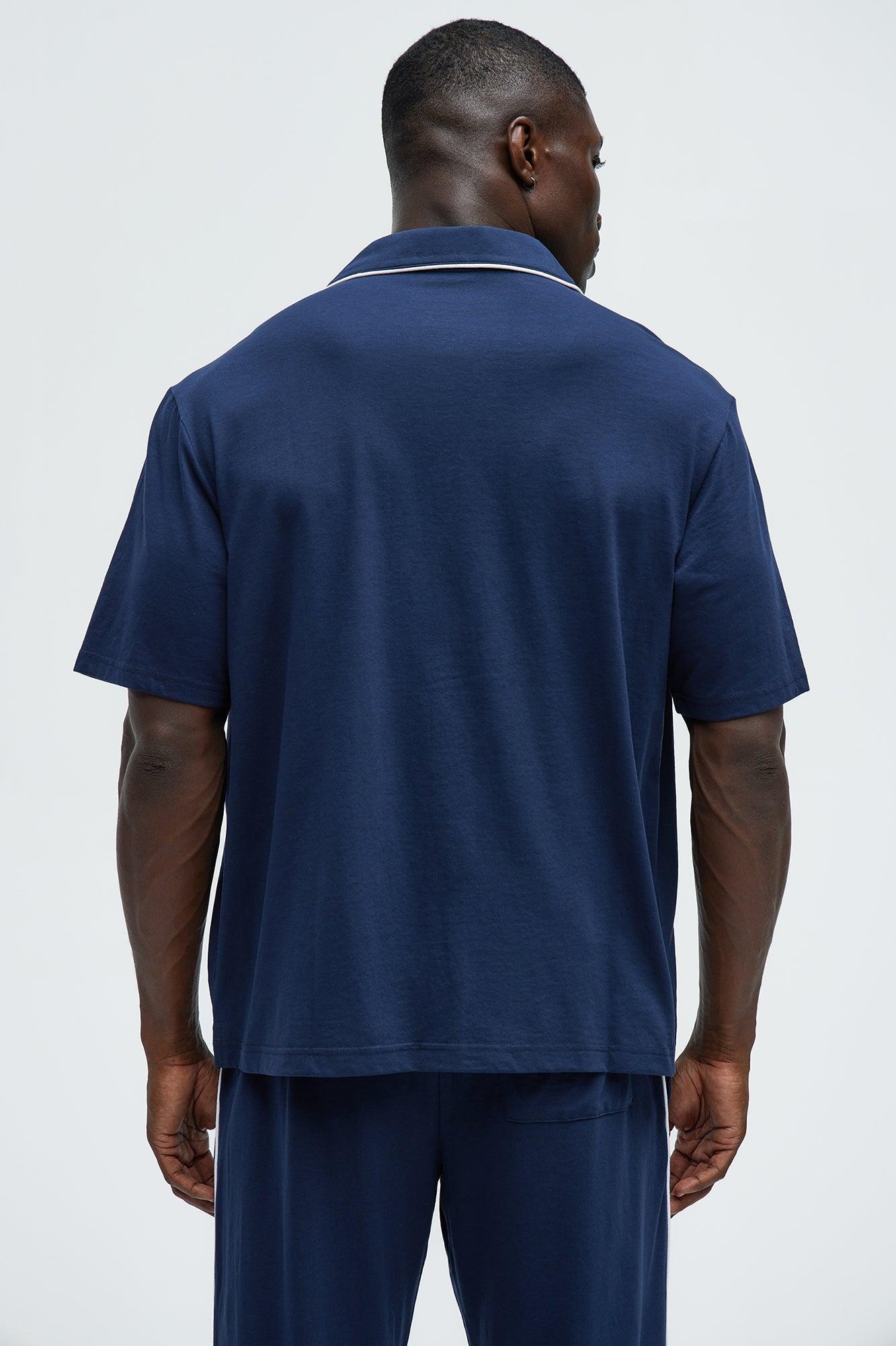 Modern Relaxed Pajama Short Sleeve - Navy Product Image
