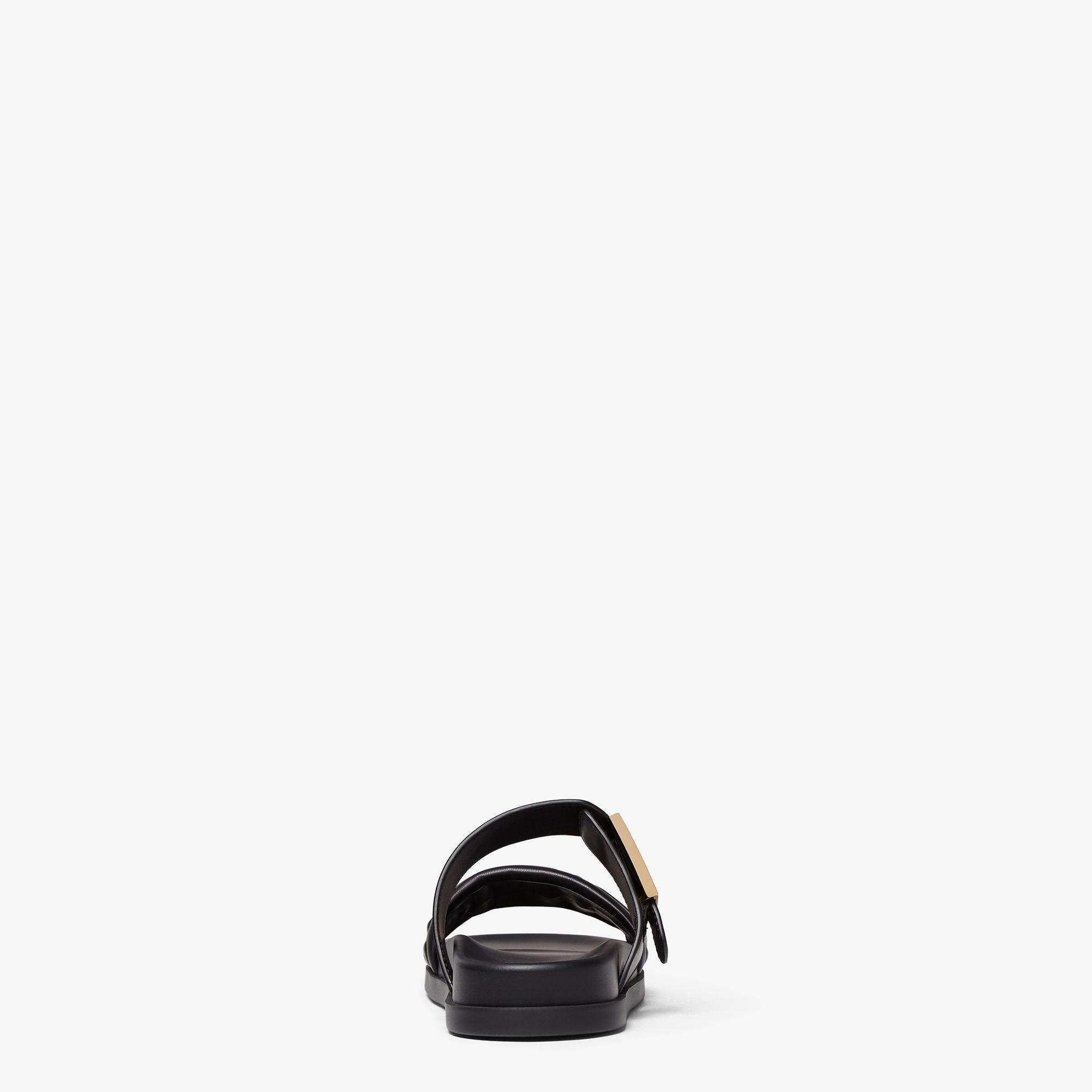 Fendi FeelBlack nappa leather slides Product Image