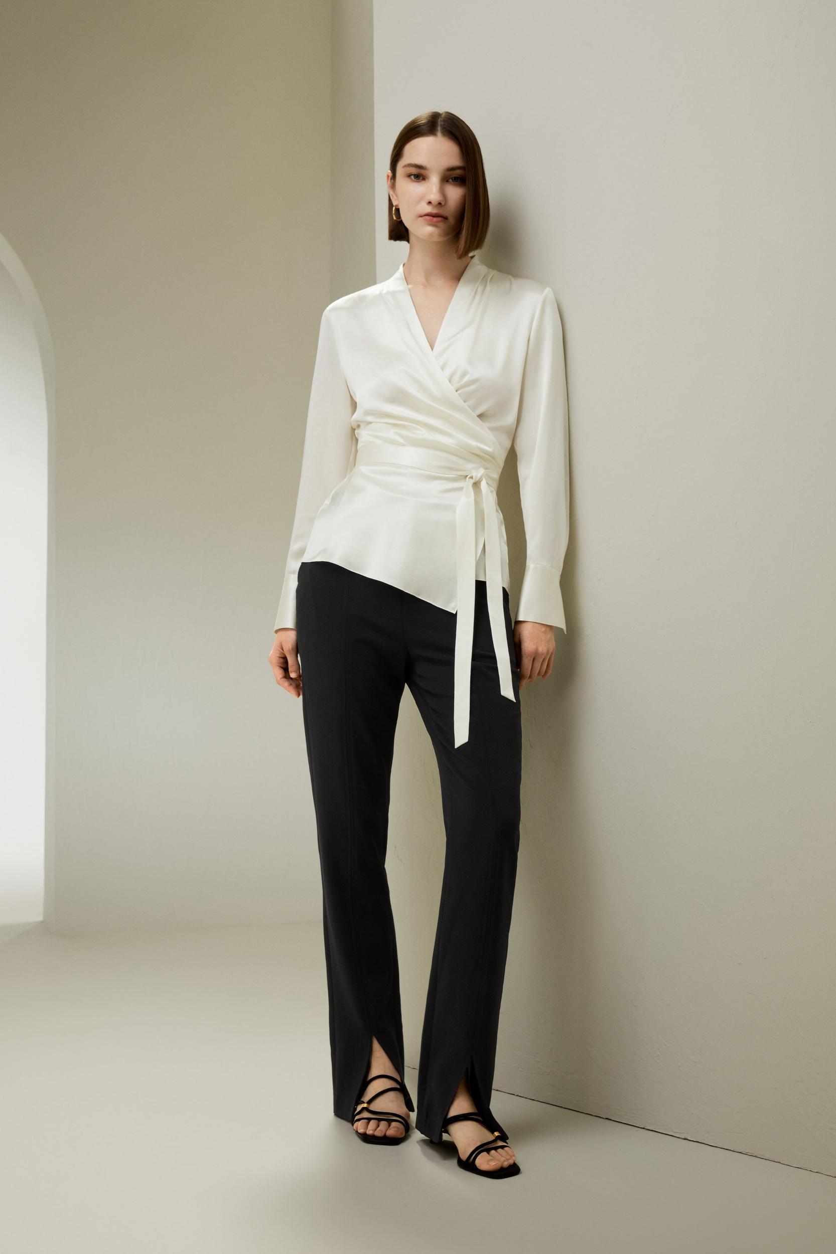 Silk Wrap Blouse Product Image