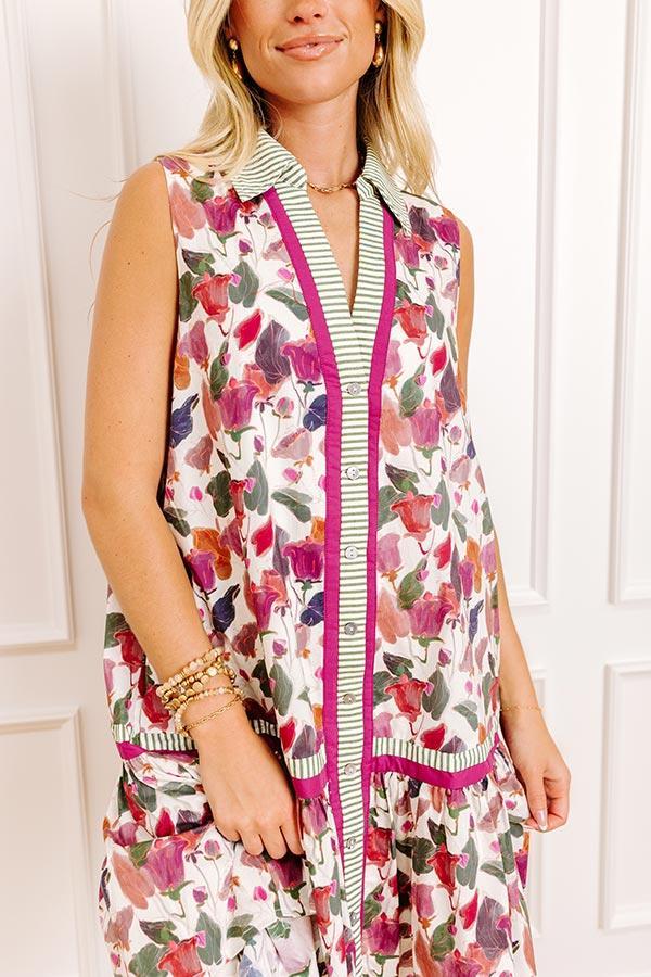 Zinfandel Petals Button Down Mini Dress Product Image