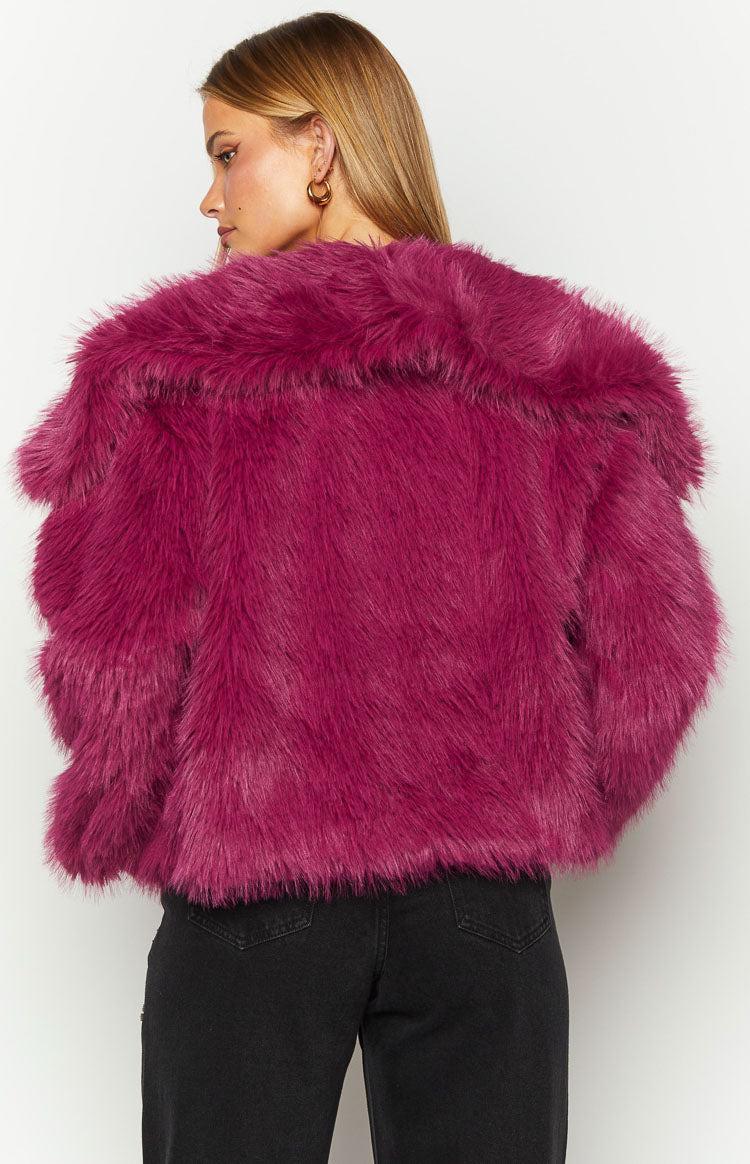 Sophie Purple Faux Fur Jacket Product Image