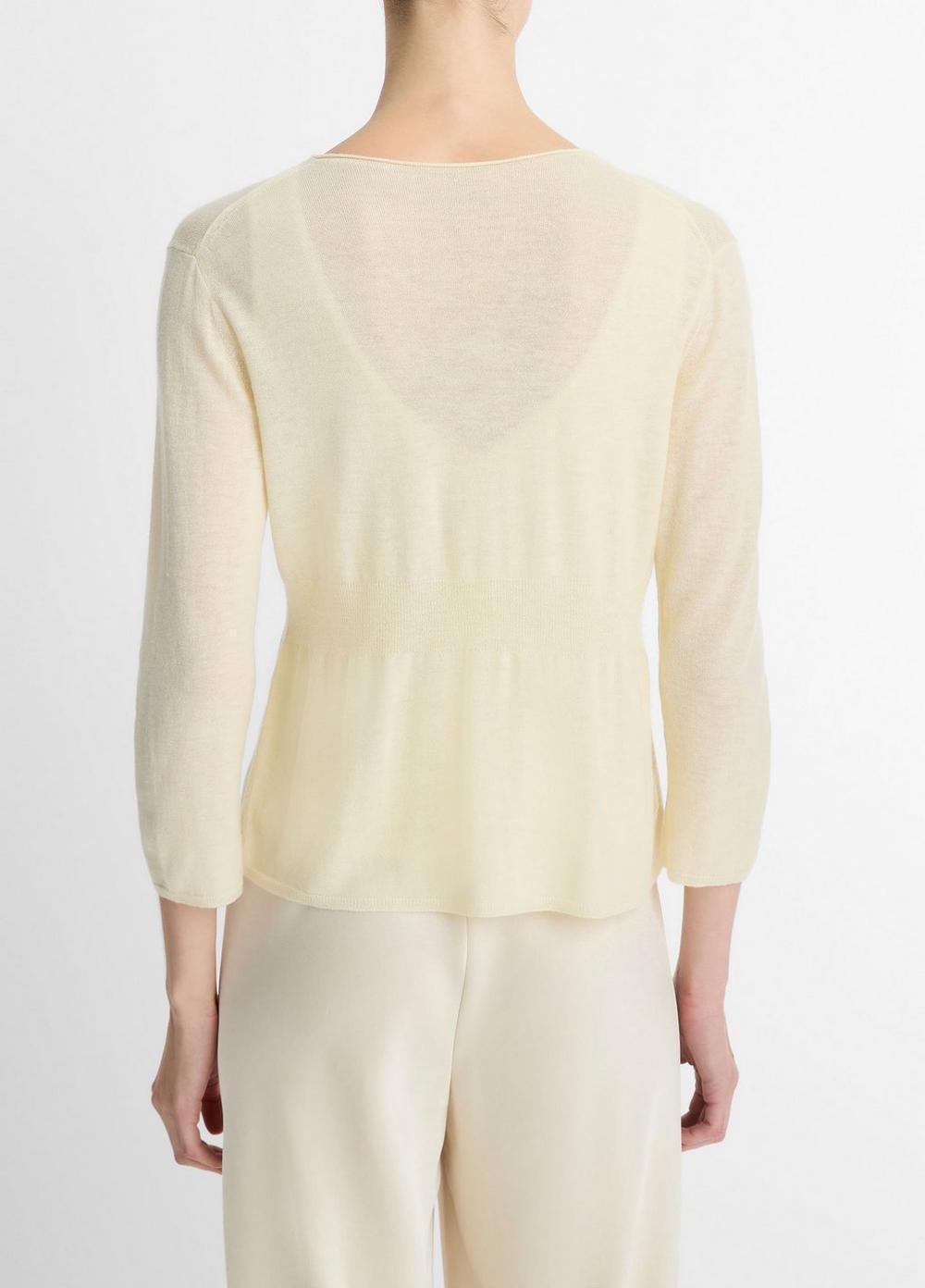 Wool & Cashmere-Blend Single-Button Cardigan Product Image